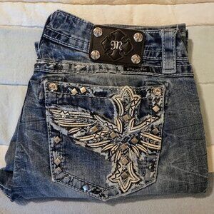 Ladies @Miss Me@ Signature Slim Boot Cut Jeans- Size 12(32)- Gently Loved